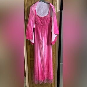 Cache pink beaded gown with shawl 12